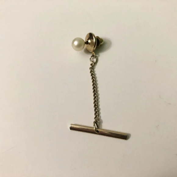 Vintage Assorted Lot of 6 Tie Pins with  Chain - Picture 8 of 16